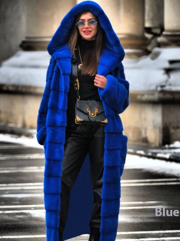 Fashionable Thickened Long Plush Women's Coat