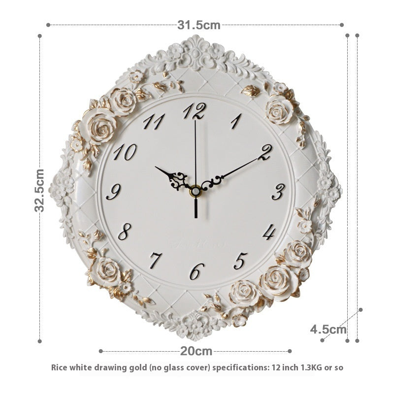 European Style Wall Clock Living Room Creative Art Clock Home