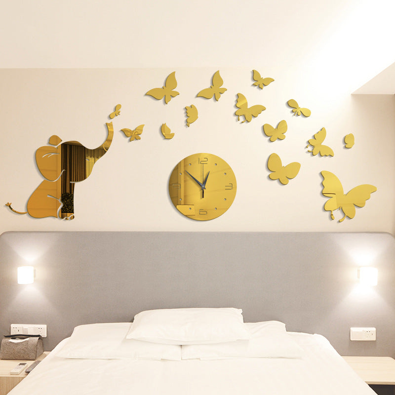 3D Acrylic Creative Mirror Wall Sticker Clock