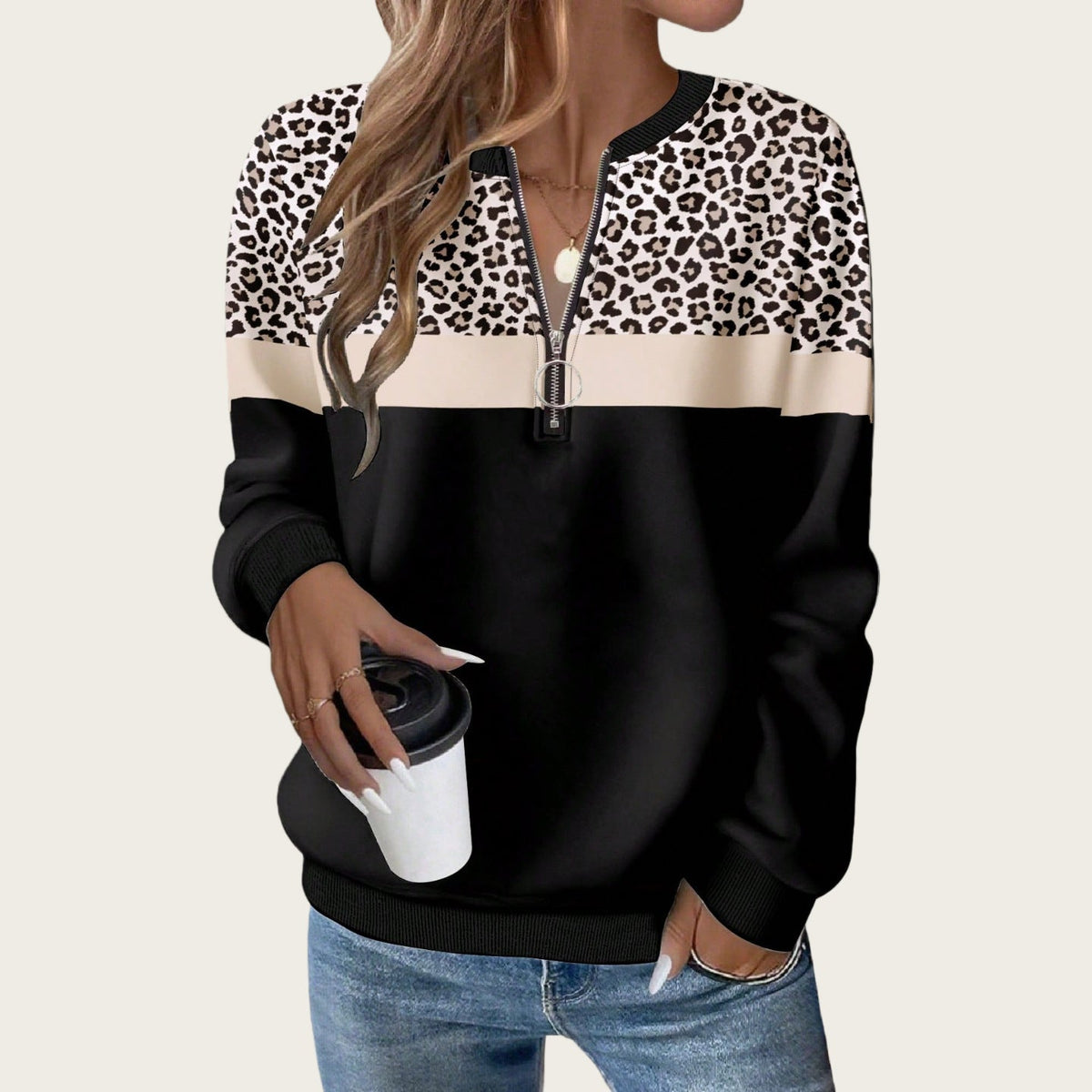 Amazon Europe And America 2026 Autumn Loose Long Sleeve Black Temperament Commuting Hoodie Tshirt Top