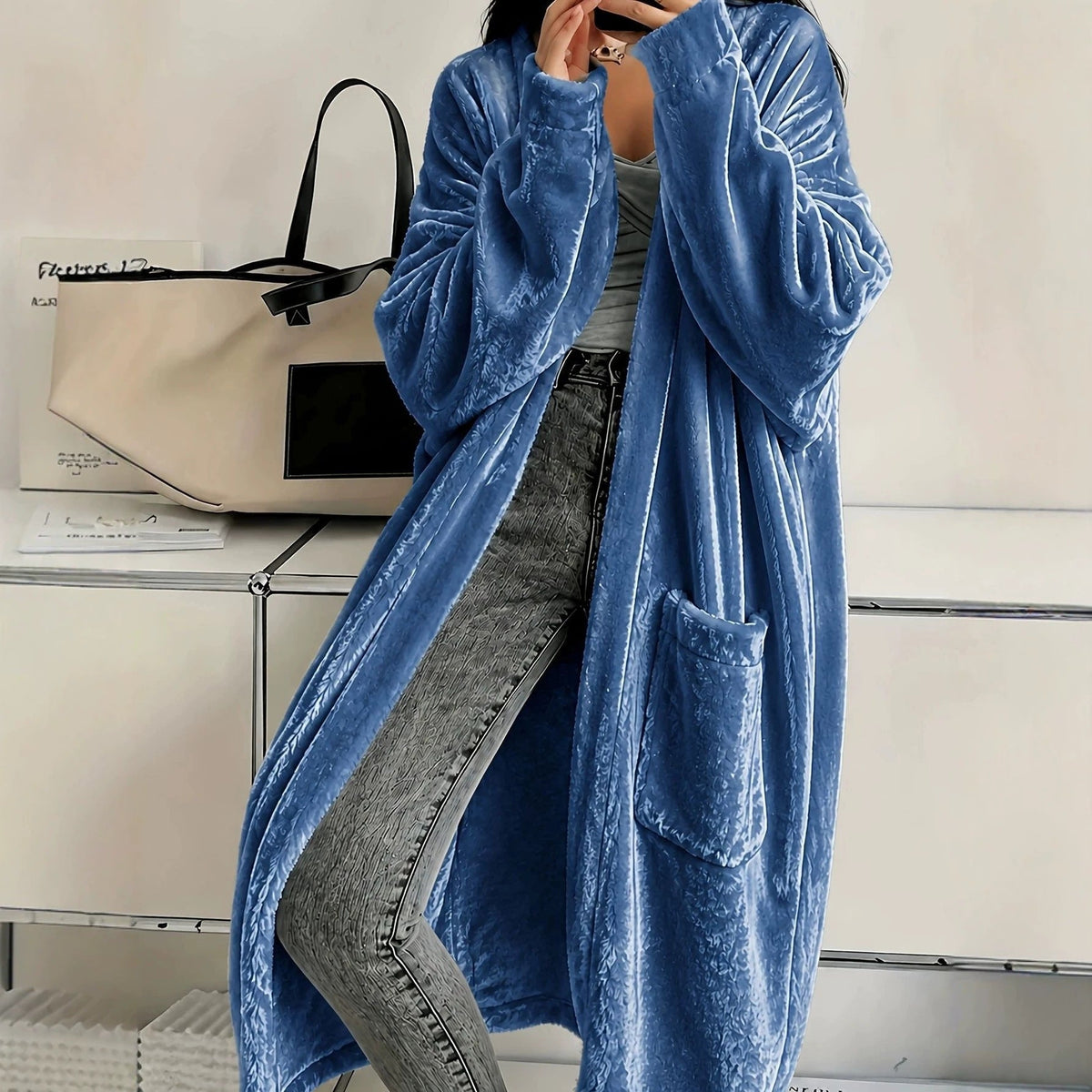 2026 European And American Women's Clothing Amazon Independent Site Velvet Long-Sleeve Fashion Casual Coat Cape Jacket