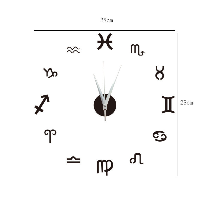 Creative Mirror Constellation Wall Clock Background Wall Decoration