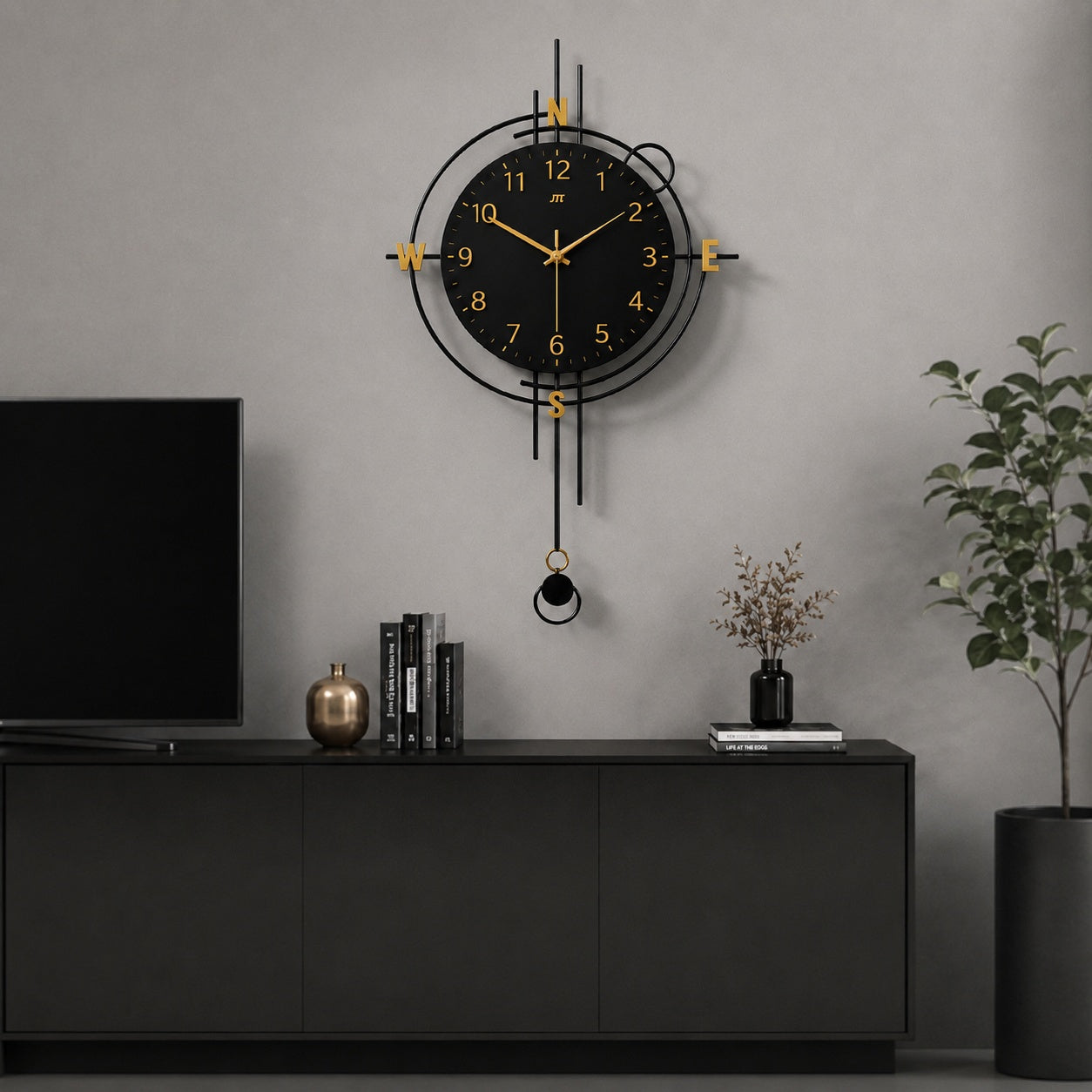 Modern Iron Wall Clock Metal Decorative Home Decor