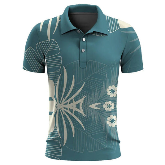 Hawaiian Plant Summer Printed Men's Short Sleeve