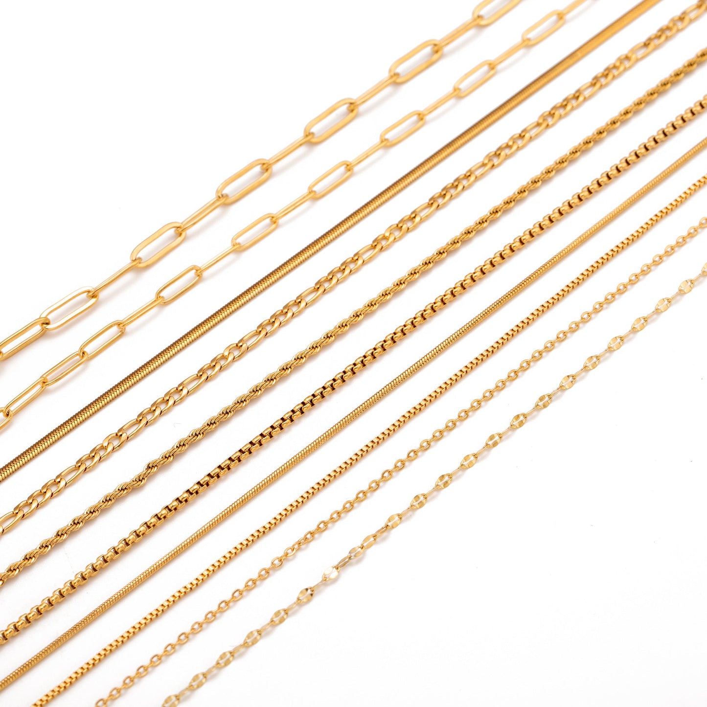 Stainless Steel Vacuum Vapor Plating 18K Gold Color Protection Lip Chain Accessories