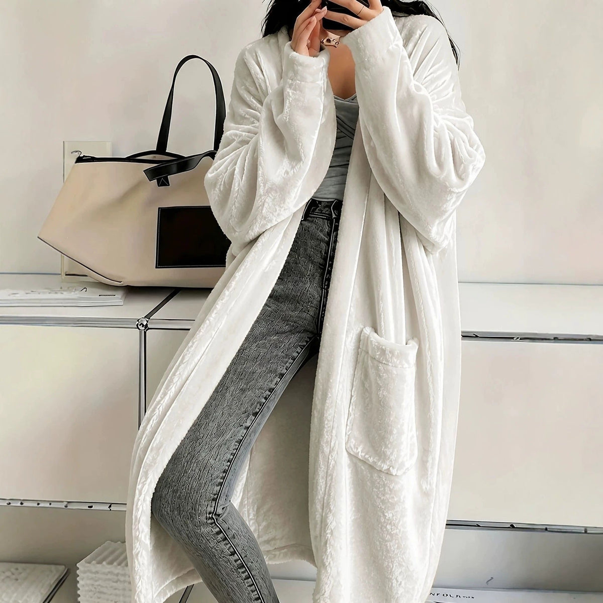 2026 European And American Women's Clothing Amazon Independent Site Velvet Long-Sleeve Fashion Casual Coat Cape Jacket