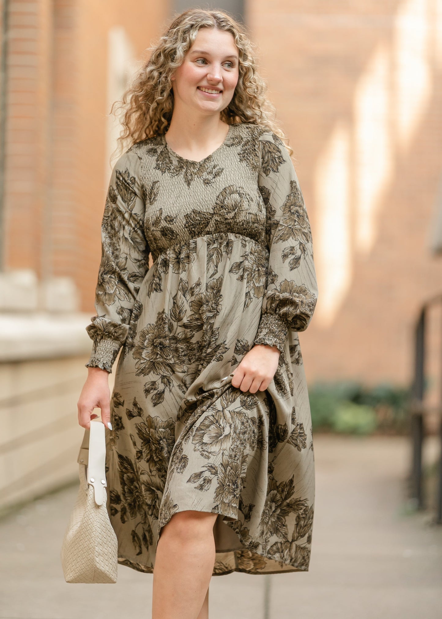 Aleeyah Smocked Midi Dress