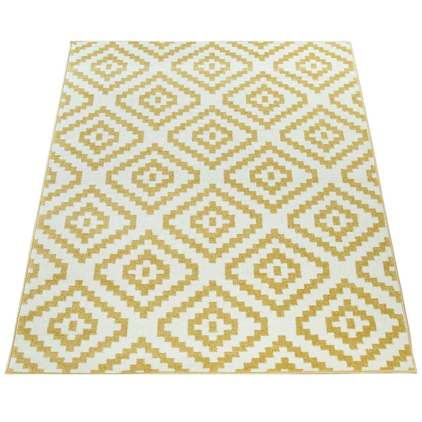 Area Rug Stella Moroccan Diamond Pattern - Pastel Yellow-White