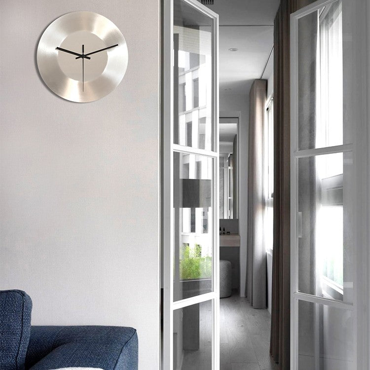 Creative Metal Wall Clock Silver