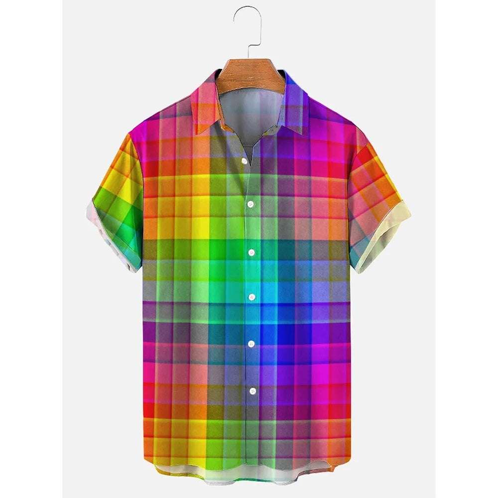 Men's Hawaiian Shirt Casual Button Short Sleeve