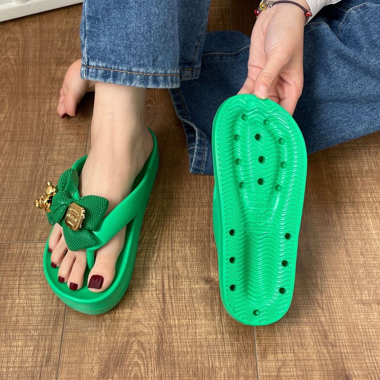 Thick-soled Deodorant Butterfly Bear Eva Slippers