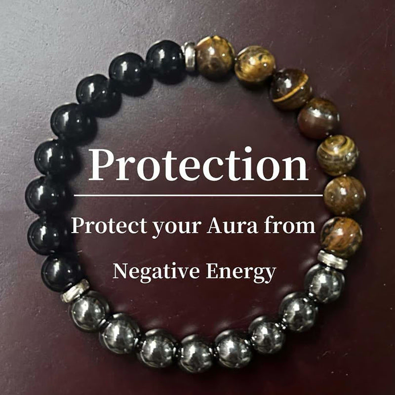 Crystal Tiger Eye Colored Beaded Bracelet