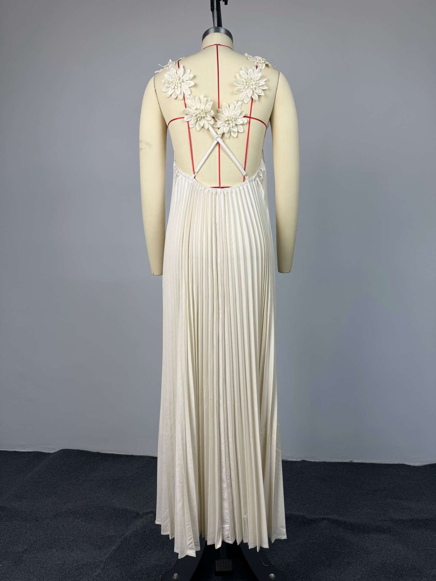 Vacation Suspender Pleated Dress