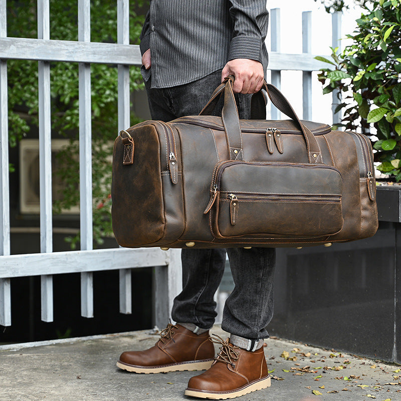 Men's Genuine Leather Handbag Large-Capacity Crossbody Bag