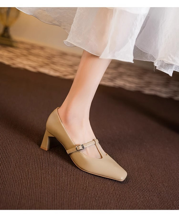 Chic Square Toe Mary Janes