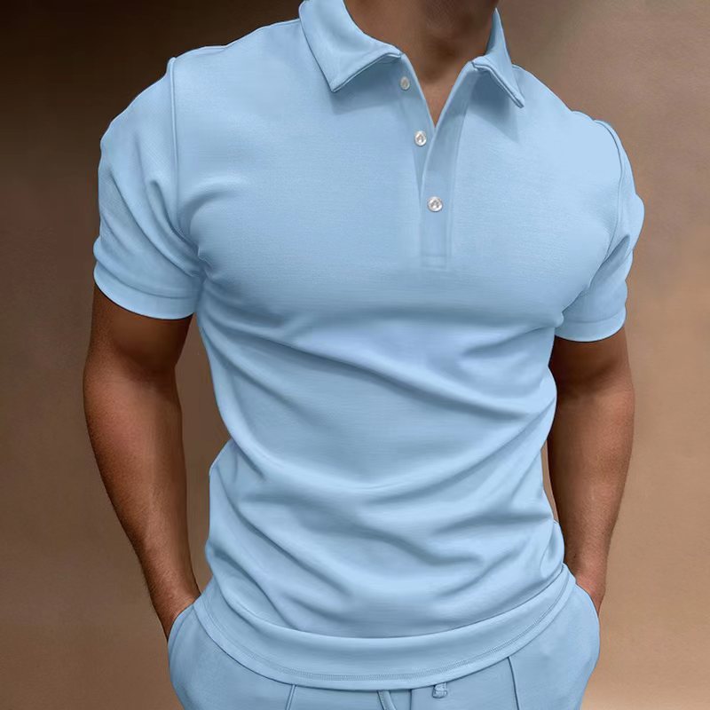 European And American Men's Button T-shirt