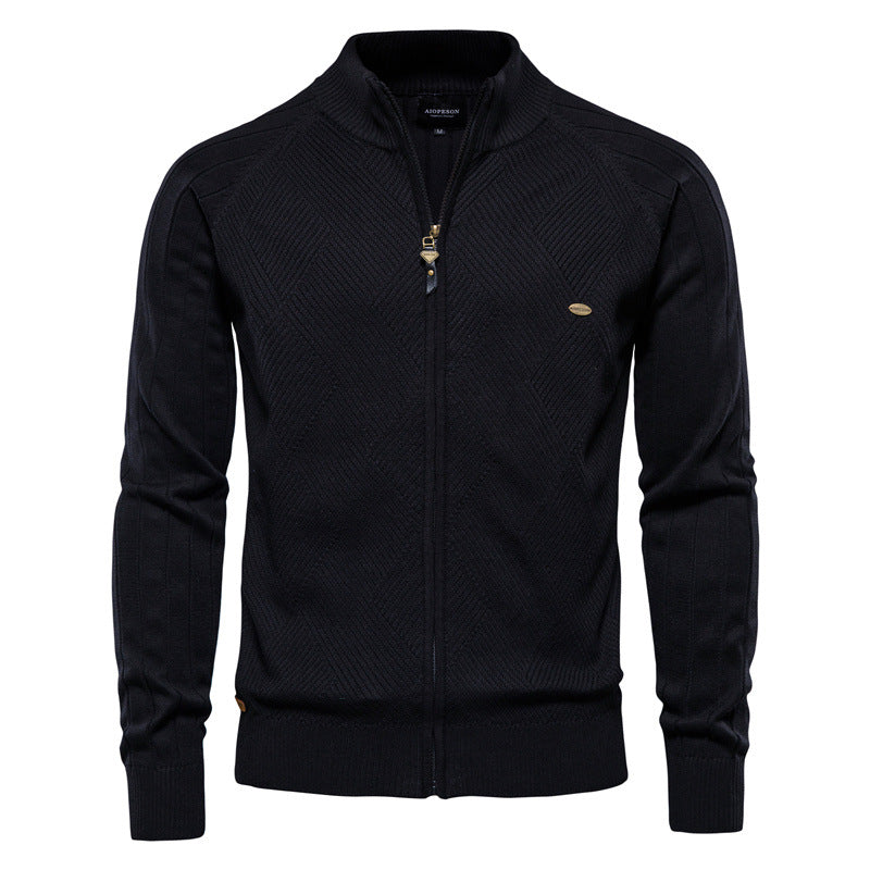 2026 Autumn Winter Sweater For Men Casual Knitwear Men's Jacket With Patchwork Korean Style Slim Fit Youth Color Block