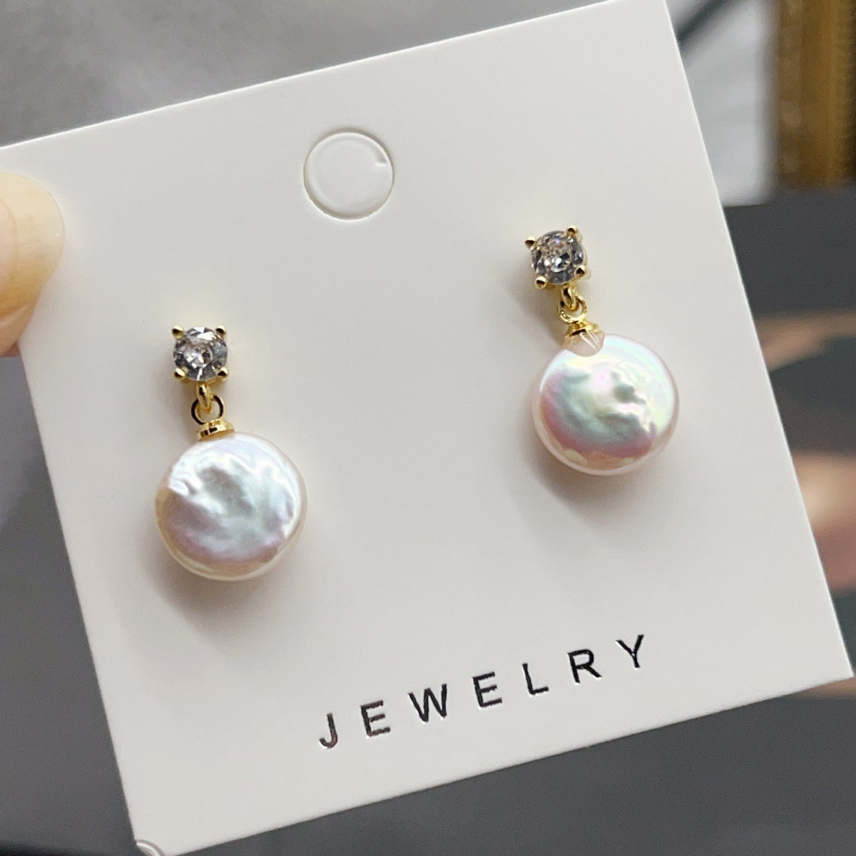 Classic Double Bead Baroque Stud Earrings