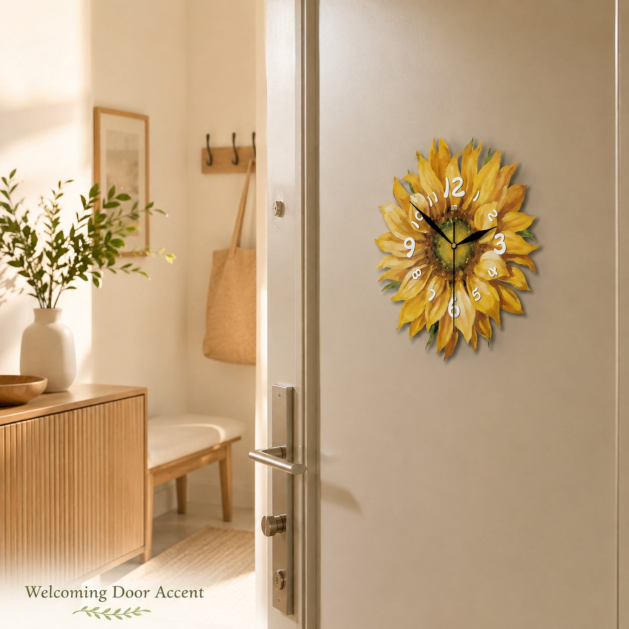 Sunflower Magnetic Fridge Clock Acrylic Decorative Kitchen Decor