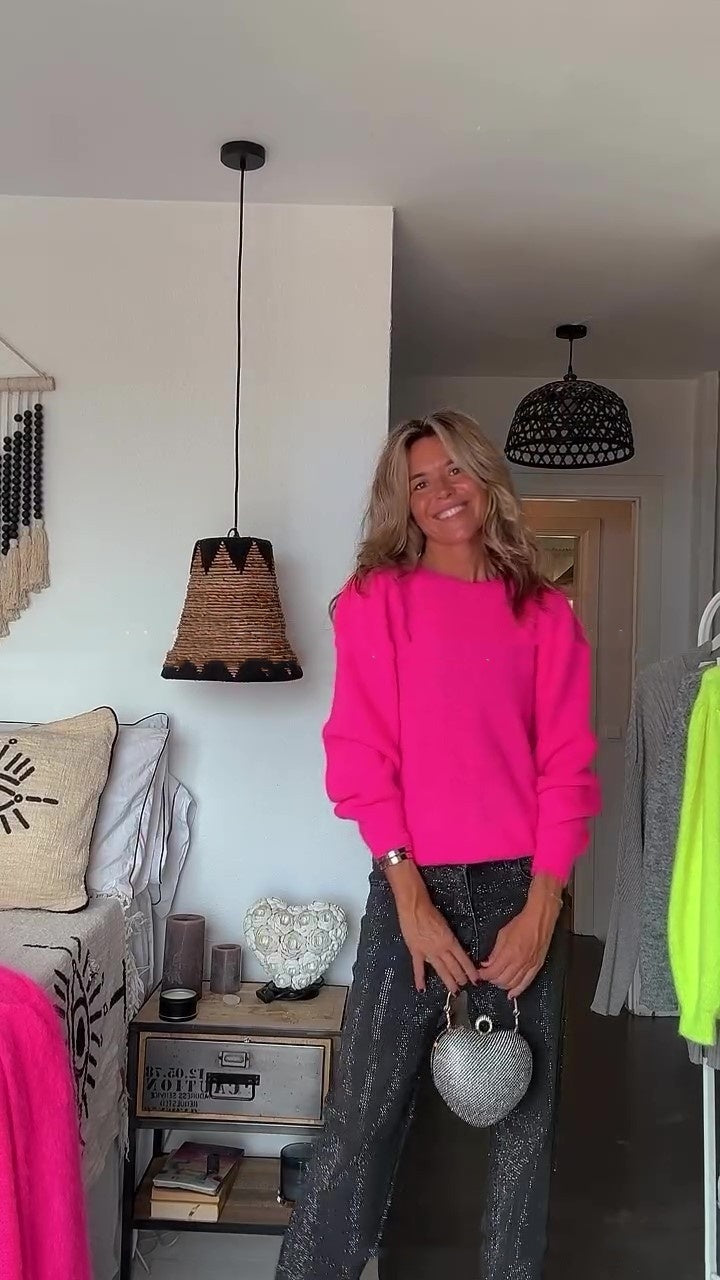 Women's Sweater Round Neck Fashionable Knitted Sweater