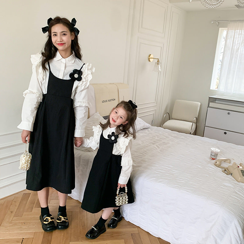Mother And Daughter Fashion Camisole Dress Shirt Two Piece
