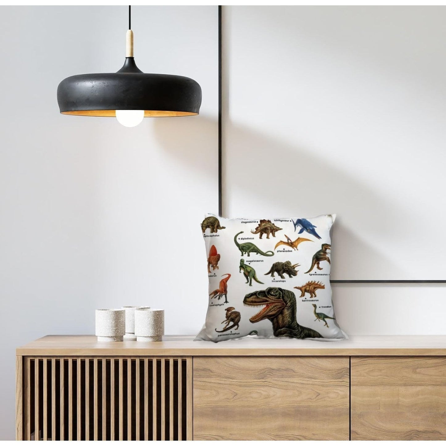 Wild Dinosaur Pillow Cover - Animal Dinosaur Pillowcase Tyrannosaurus Rex Brachiosaurus Dinosaur Pillowcase Square 18x18 Suitable For Boys' Room Home Decoration