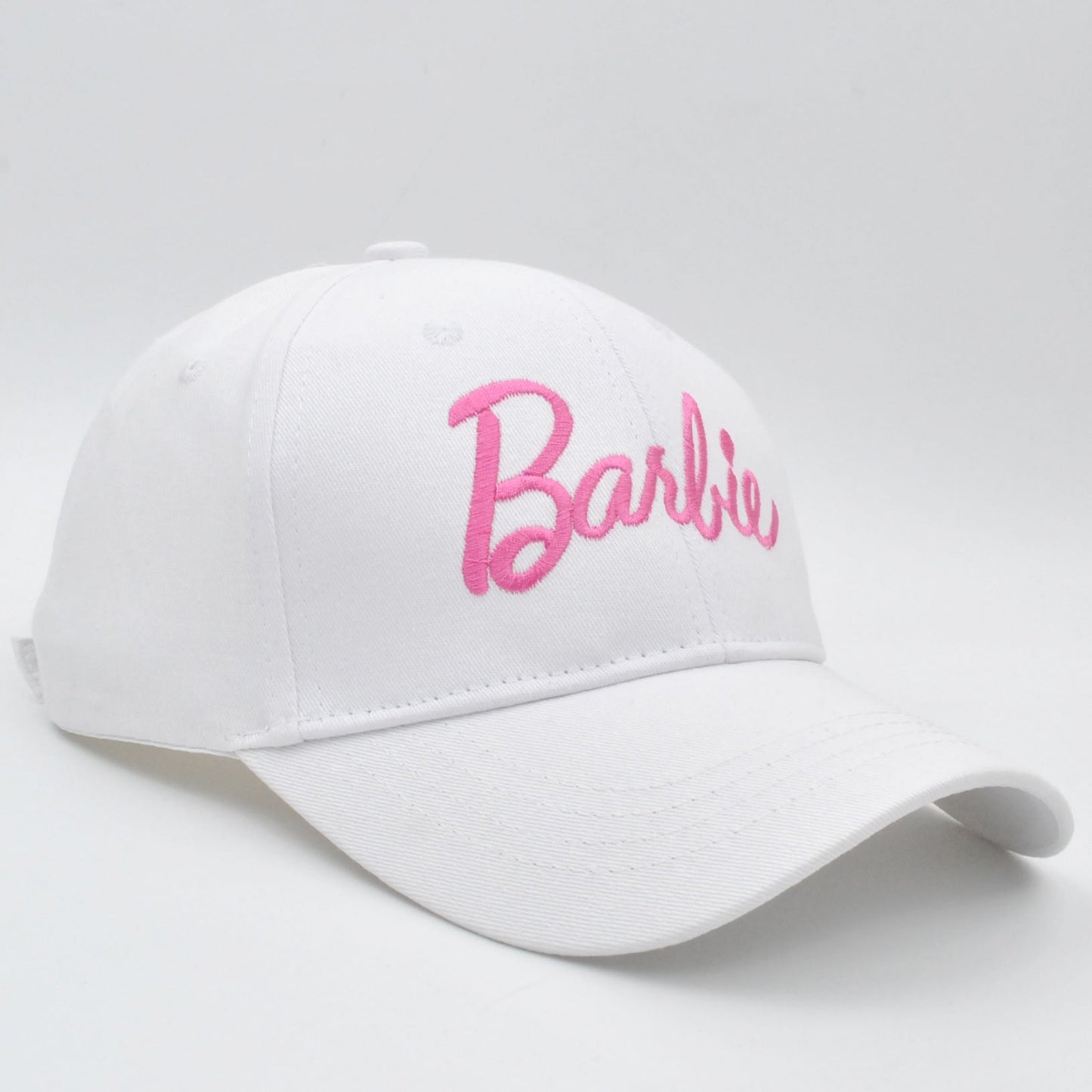 Cross-border new Barbie Barbie pink hard top baseball cap ins Korean version of cute embroidery curved eaves cap wholesale