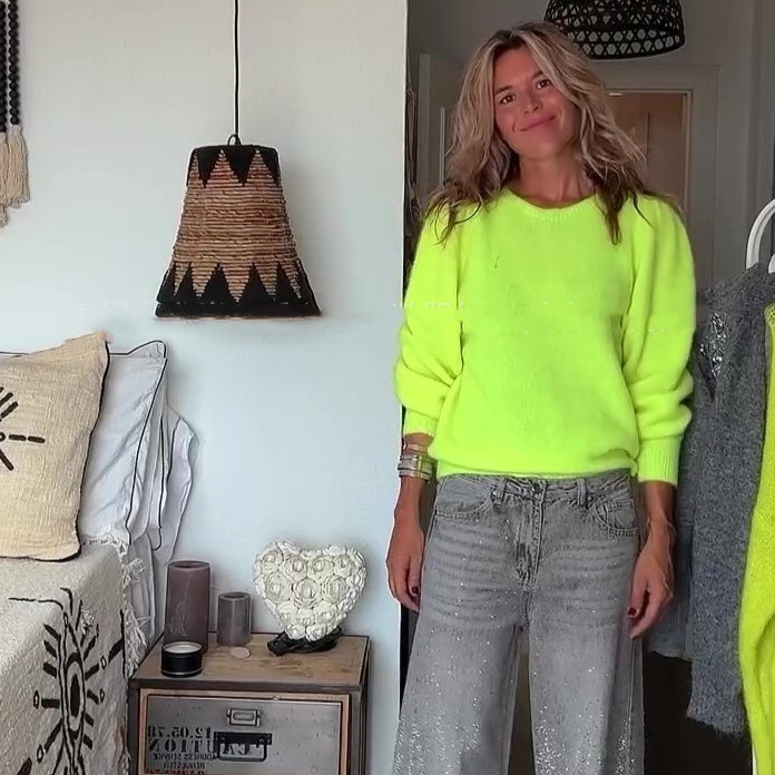 Women's Sweater Round Neck Fashionable Knitted Sweater