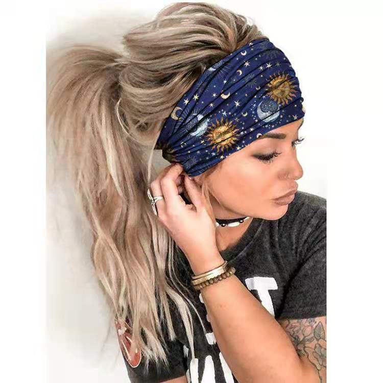 Summer Women's Yoga Headscarf Wide Hair Band