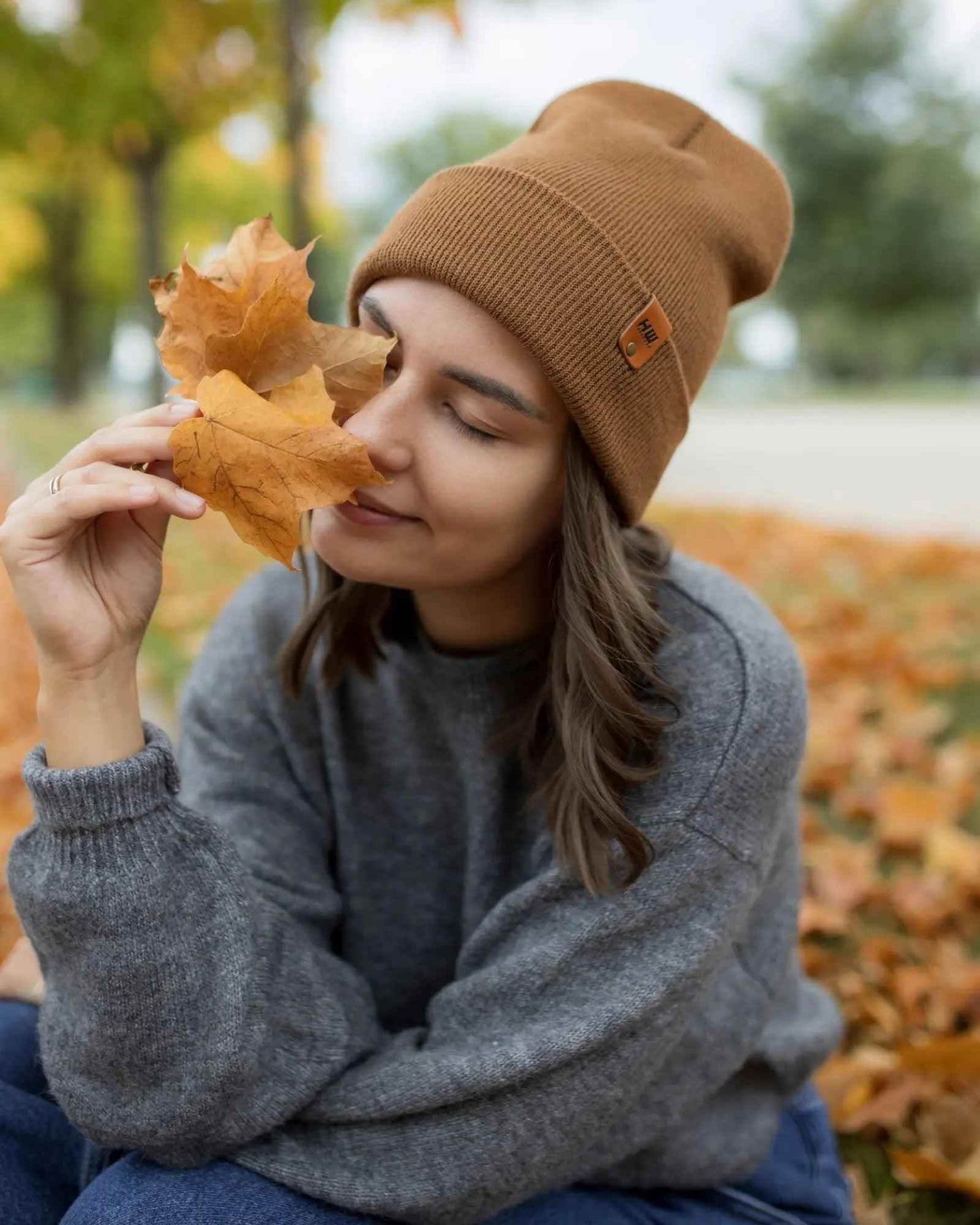 HAAKWEAR Camel Brown Beanie - Classic Knit Cuffed Hat Made in USA