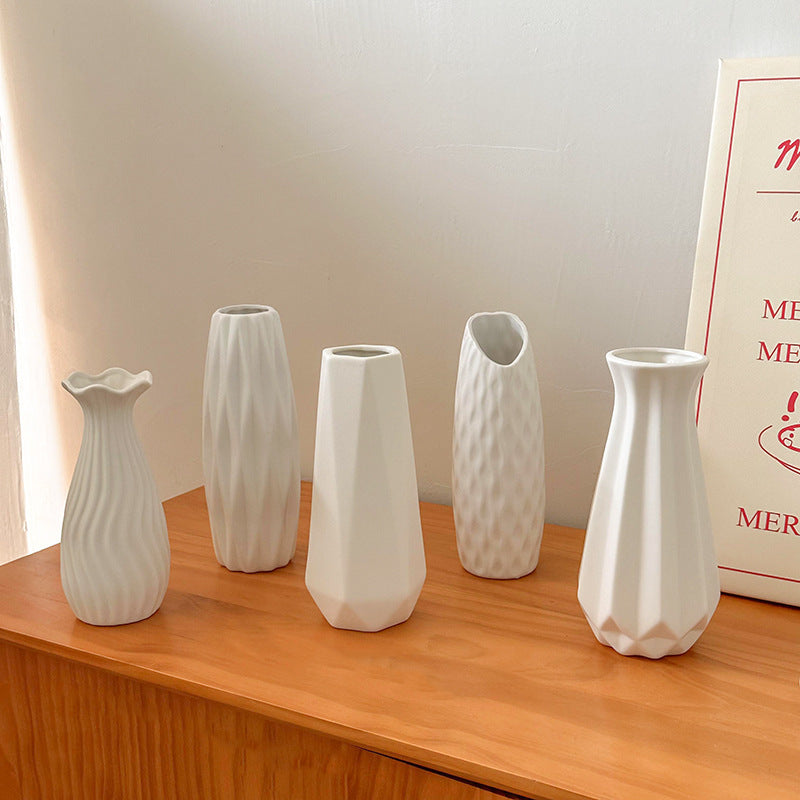 Tulip Vase Creative Living Room Flower Arrangement White Flower Device