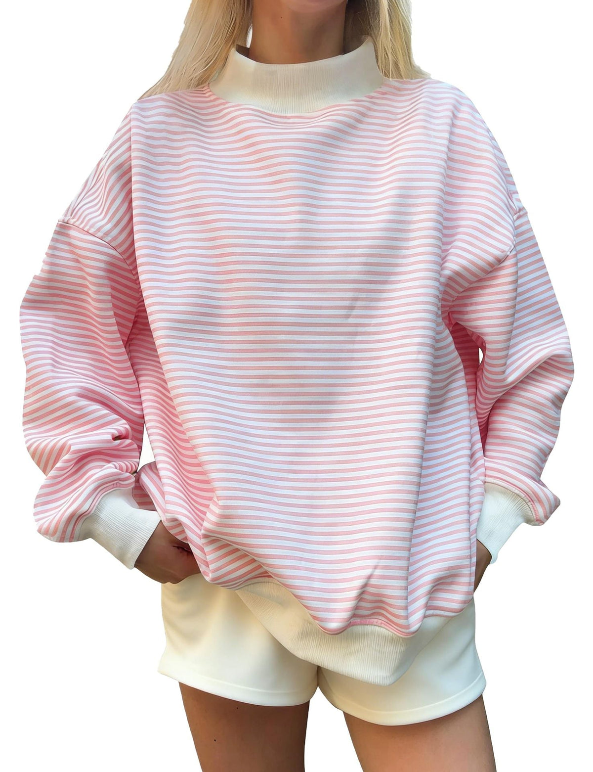 2026 Women's Fall New Fashion Casual Striped Long-Sleeved Pullover Loose Sweatshirt