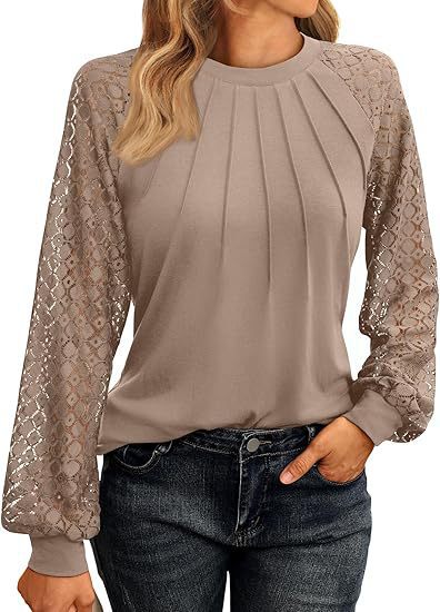 2026 Autumn New European And American Women's Long Sleeved Shirt Lace Top Casual Knitted Shirt