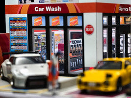 Eneos Japan Gas Station Diorama Set "American Diorama X G-Fans" Series for 1/64 Scale Models by American Diorama