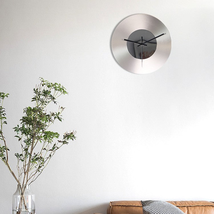 Creative Metal Wall Clock Silver
