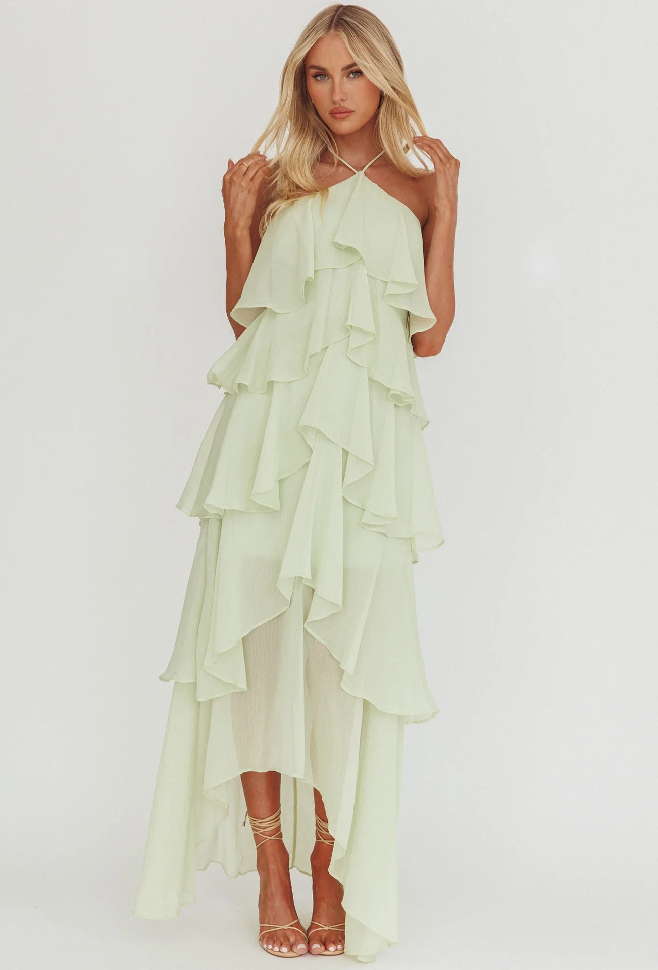 Off-shoulder Chiffon Printed Dress