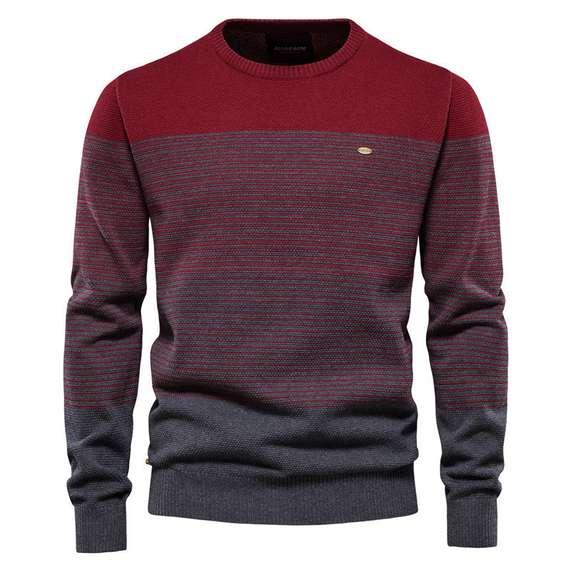 2026 Autumn Winter Sweater For Men Casual Knitwear Men's Jacket With Patchwork Korean Style Slim Fit Youth Color Block