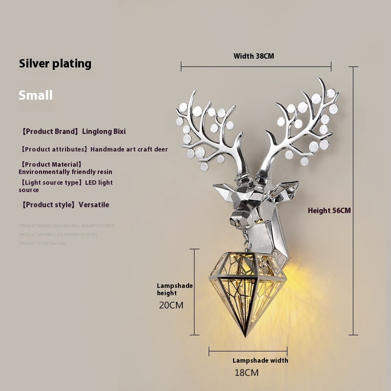 Deer Head Wall Lamp Creative Personalized Antlers