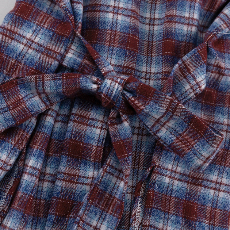 Retro Plaid Collared Long-sleeved Fitted Shirt