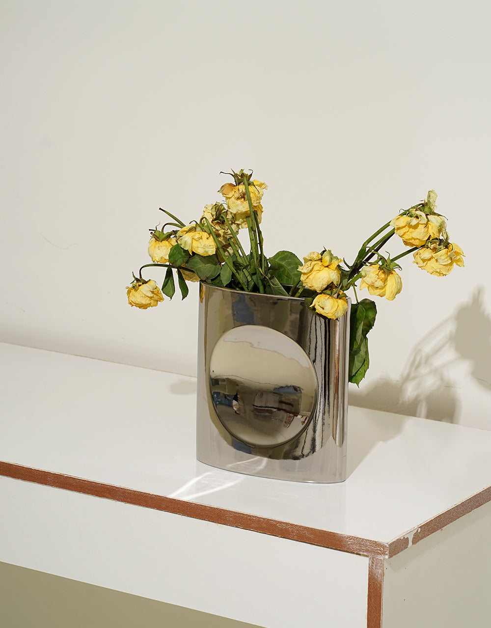 Mirror Silver Geometric Architecture Minimalist Moon Phase Vase