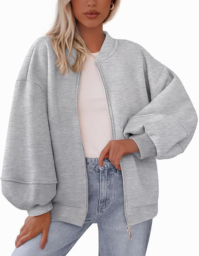 Women's Autumn Fashion 2026 Zipper Sweatshirts Jacket Casual Long Sleeve Bomber Coat Winter Clothes