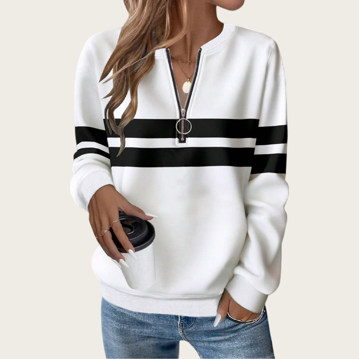 Amazon Europe And America 2026 Autumn Loose Long Sleeve Black Temperament Commuting Hoodie Tshirt Top