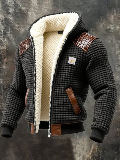 Multicolor Solid-color Printed Digital-print Hooded Jacket