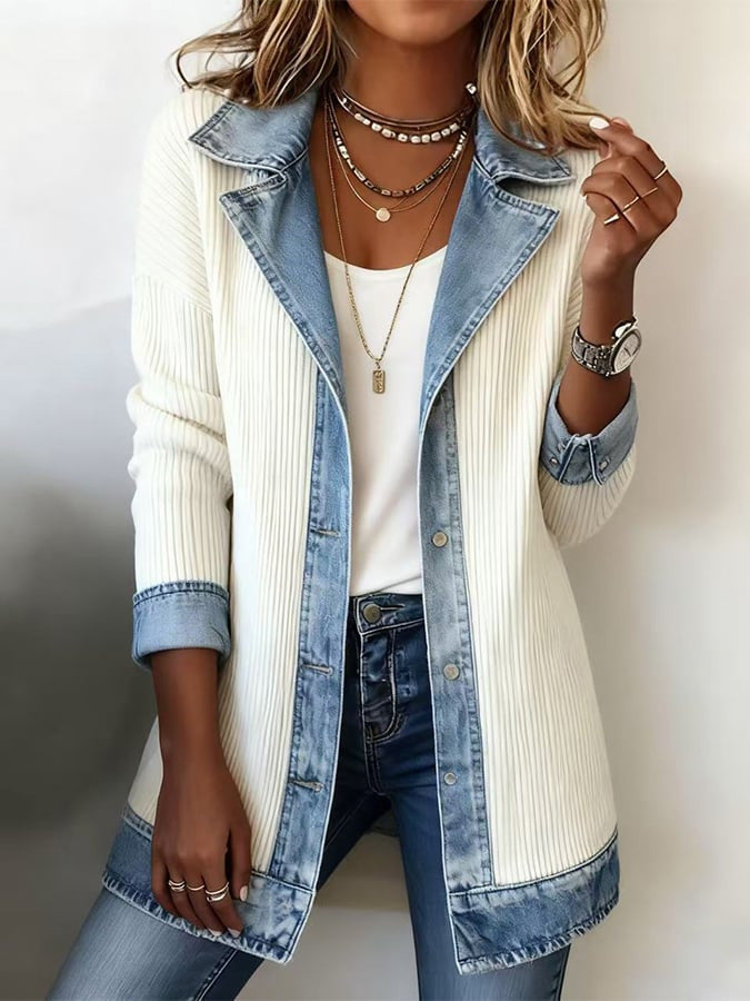 2026 Autumn European And American Foreign Trade New Women's Fashion Elegant Slim-Fit Long-Sleeve Patchwork Jacket For Women