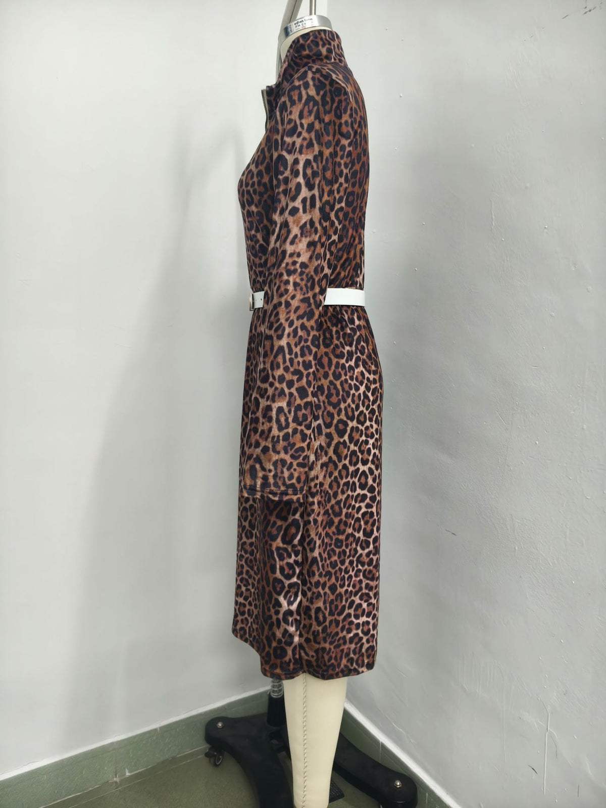 European And American Cross-Border 2026 New Leopard Print Autumn Personalized Long-Sleeve Dress