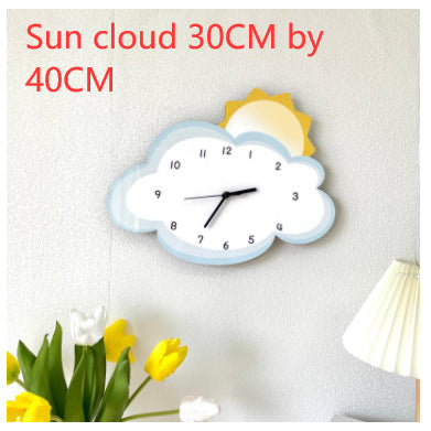 Simple Cartoon Creative Sun Cloud Decoration Wall Clock