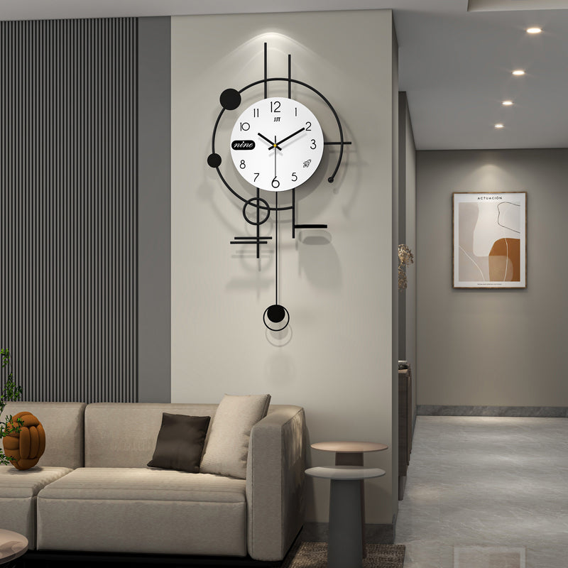 Modern Astronaut Wall Clock Minimalist Pendulum Living Room Decor