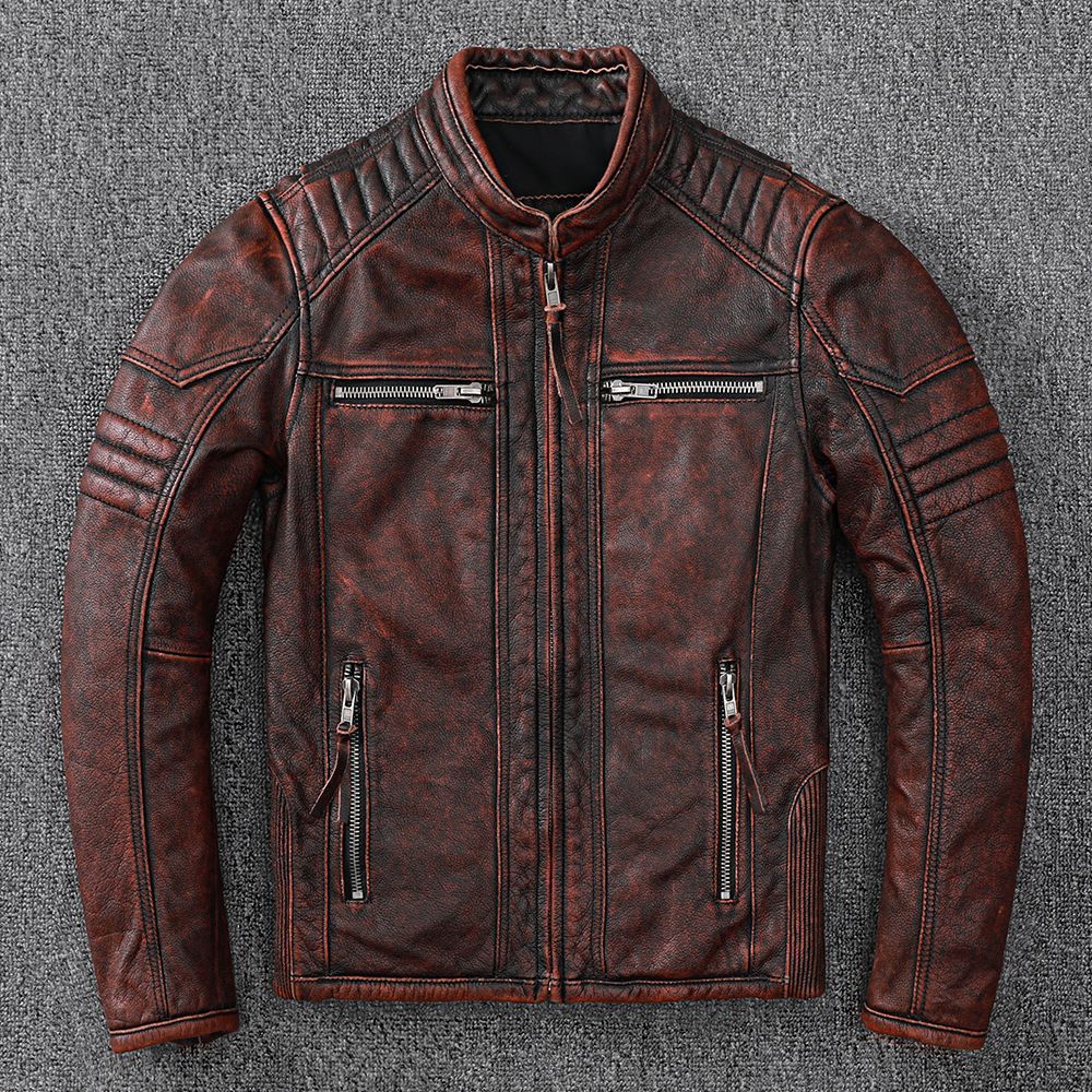 Harley Motorcycle Jacket in Vintage Genuine Leather