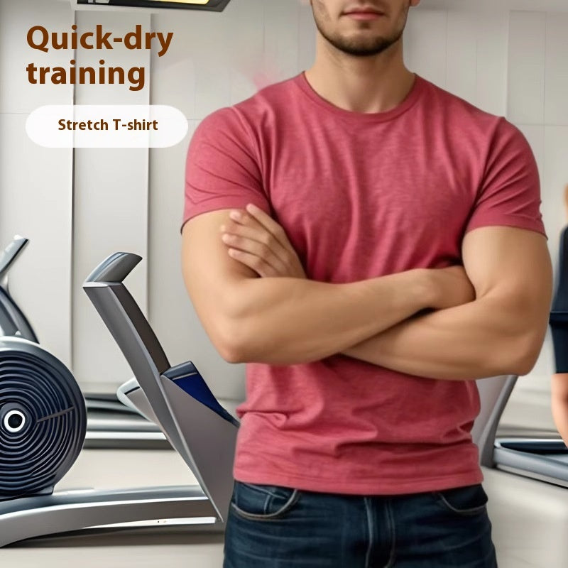 Tight Stretch Casual Quick-drying Running Round Neck Short Sleeve