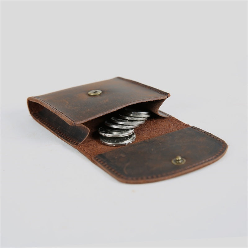 Retro Simple Cowhide Coin Change Mini Wallet